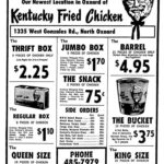 1967 Kentucky Fried Chicken Menu Vintage POSTER 24 X 18 Inches Nice Wall Art