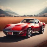 1977 CHEVROLET CORVETTE (Red-Mountains) POSTER 24 X 36 INCH SWEET!