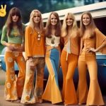 DEFINITION OF 70s GROOVY CHICKS Bell Bottoms POSTER 24 X 24 Inches Wall Art