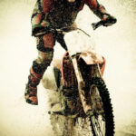 Dirt Bike Rider Splashing Water Motocross MX POSTER 24 X 18 Inches Nice Wall Art