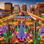 Festive Christmas scene  Landmarks Ai Phoenix, Arizona POSTER 24 X 36 INCH