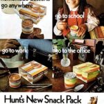 Hunts Snack Pack Pudding Ad 1970s POSTER 24 X 24 Inches Wall Art