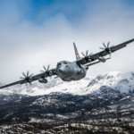 Lockheed C-130 Hercules (Over Mountains) POSTER 24 X 36 Inches Military Aircraft