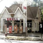 OLD Shell Gas Station POSTER 24 X 24 Inches Vintage Wall Art NICE!!