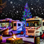 RV Campground (Night) Class As Christmas Tree Lights Ai POSTER 24 X 36 Inches