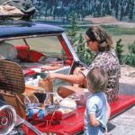 Tailgate Lunch Ford Station Wagon 1960's 24 X 18 Inch POSTER Vintage Wall Art