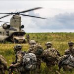 U.S. Army Airborne Division (CH-47 Chinook-Humvee) POSTER 24 X 36 Inches