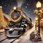 Union Pacific steam locomotive Christmas Decorations Ai POSTER 24 X 18 Inches