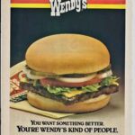 Wendy's Square Patty Burger Ad 1981 24X18 Vintage POSTER 24 X 24 Inches Wall Art