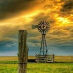 Windmill Ranch Prairie Farm Grass Barbed Wire POSTER 24 X 18 Inches Beautiful!!