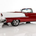 1955 Chevrolet Bel Air Convertible Ruby Red (Rear Angle) POSTER 24 X 36 INCH