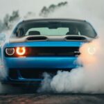2018 DODGE CHALLENGER SRT HELLCAT BURNOUT (BLUEF RONT) POSTER 24 X 36 INCH SWEET