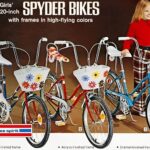 Girls FREE SPIRIT Bikes Floral Basket 1970s POSTER 24 X 18 Inches Wall Art