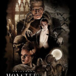 Monsters Frankenstein Wolfman Dracula 24 X 18 Inches Sweet! Wall Art