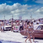 Stewart Beach Galveston Texas Early 1970s POSTER 24 X 18 Inches WALL ART