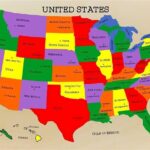 UNITED STATES MAP WITH CAPITAL POSTER 24 X 36 INCH Educational Looks Great!