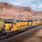 Union Pacific SD40-2 Diesel Locomotive (Mountains) AI POSTER 24 X 36 Inches Nice