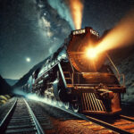Union Pacific Steam Locomotive  Star Filled Sky AI POSTER 24 X 36 Inches Art