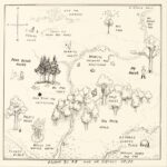 WINNIE THE POOH 100 ACRE MAP REPRODUCTION PRINT POSTER 24 X 24 Inches AWESOME!