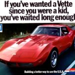 1973 Chevrolet Corvette Ad POSTER 24 X 24 Inches Wall Art