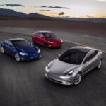2015 TESLA MODEL 3  (Red Blue gray) POSTER 24 X 36 INCH