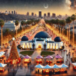 Festive Christmas scene  Landmarks Ai Los Angeles POSTER 24 X 36 INCH