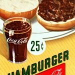 Hamburger and a Coca Cola Ad 1950s POSTER 13 X 19 INCH Wall Art!