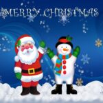 SANTA AND FROSTY MERRY CHRISTMAS POSTER 24 X 36 INCH