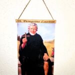 Saint Peregrine Laziosi 13x8" Vibrant Felt Hanging Poster. Beautiful Piece.