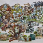 THE HAUNTED MANSION DRAWING TOUR DISNEYLAND POSTER 24 X 24 Inches