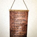 Ten Commandments 13x8" Vibrant Felt Hanging Poster. Beautiful! Catholic Jesus