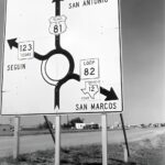 Texas Road Sign San Marcos Texas 1961 POSTER 24 X 18 Inches ART