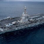USS Gerald R. Ford (CVN-78) Sailing POSTER 24 X 36 Inches Wall Art