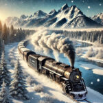 Union Pacific Steam Locomotive Winter Landscape Ai POSTER 24 X 18 Inches