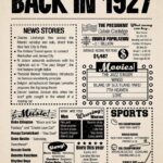 Year in History 1927 POSTER 24 X 18 Inches (Year You Were Born Gift) Very Nice!