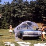 1963 Chevy Impala Car Wash 1970s POSTER 24 X 24 Inches Wall Art