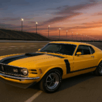 1970 Ford Mustang Boss 302 (Sunset Ride) Poster 24 X 36 Inch SWEET!