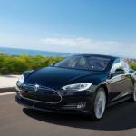 2014 TESLA MODEL S (Dark Blue) POSTER 24 X 36 INCH
