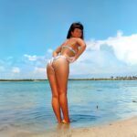 Bettie Page By The Ocean (COLOR) POSTER 24 X 24 Inches NICE! Wall Art