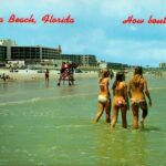 Daytona Beach 1970s Postcard Pretty Girls POSTER 24 X 18 Inches Wall Art.