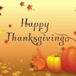 Happy Thanksgiving (Squirl) POSTER 24 X 18 Inches Wall Art. Fall Autum