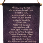 Lenten Prayer 13x8" Hanging Wall Art - Religious Inspirational Felt Decor Jesus