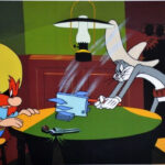 Looney Tunes Bugs Bunny Yosemite Sam (Cards) POSTER 24 X 18 Inches Nice!