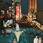 Union Plaza Pool Las Vegas 1970's (At Night) POSTER 24 X 18 Inches Vintage Art