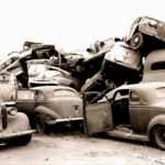 1940s Automobile Junkyard (Vintage  Scrap) POSTER 24 X 18 INCH Looks Sweet!