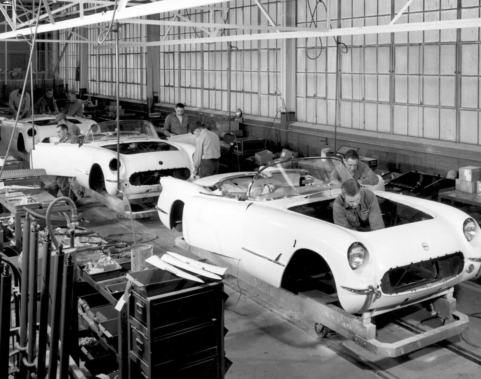 1953 Chevy Corvette Assembly POSTER 24 X 18 INCHES Vintage! - Image 1