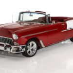 1955 Chevrolet Bel Air Convertible Ruby Red (Front Angle) POSTER 24 X 36 INCH