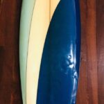 1970s Ben Aipa Sting Surfboard (Blue-White) POSTER 24 X 18" Wall Art