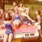 1970s Girl Party on a Plymouth POSTER 24 X 24 Inches Wall Art