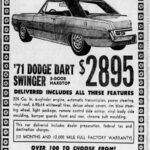 1971' BEST CAR VALUE '71 DODGE DART (SWINGER) POSTER 24 X 18 Inches Nice!